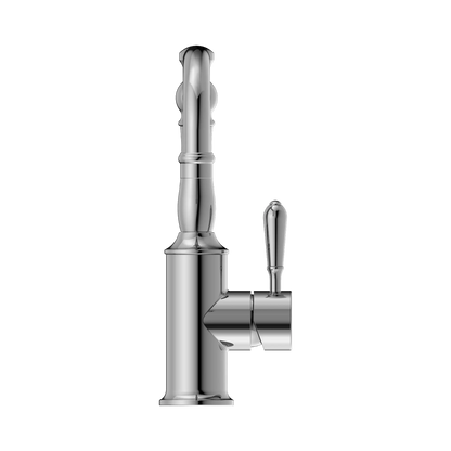 York Basin Mixer Hook Spout With Metal Lever Chrome