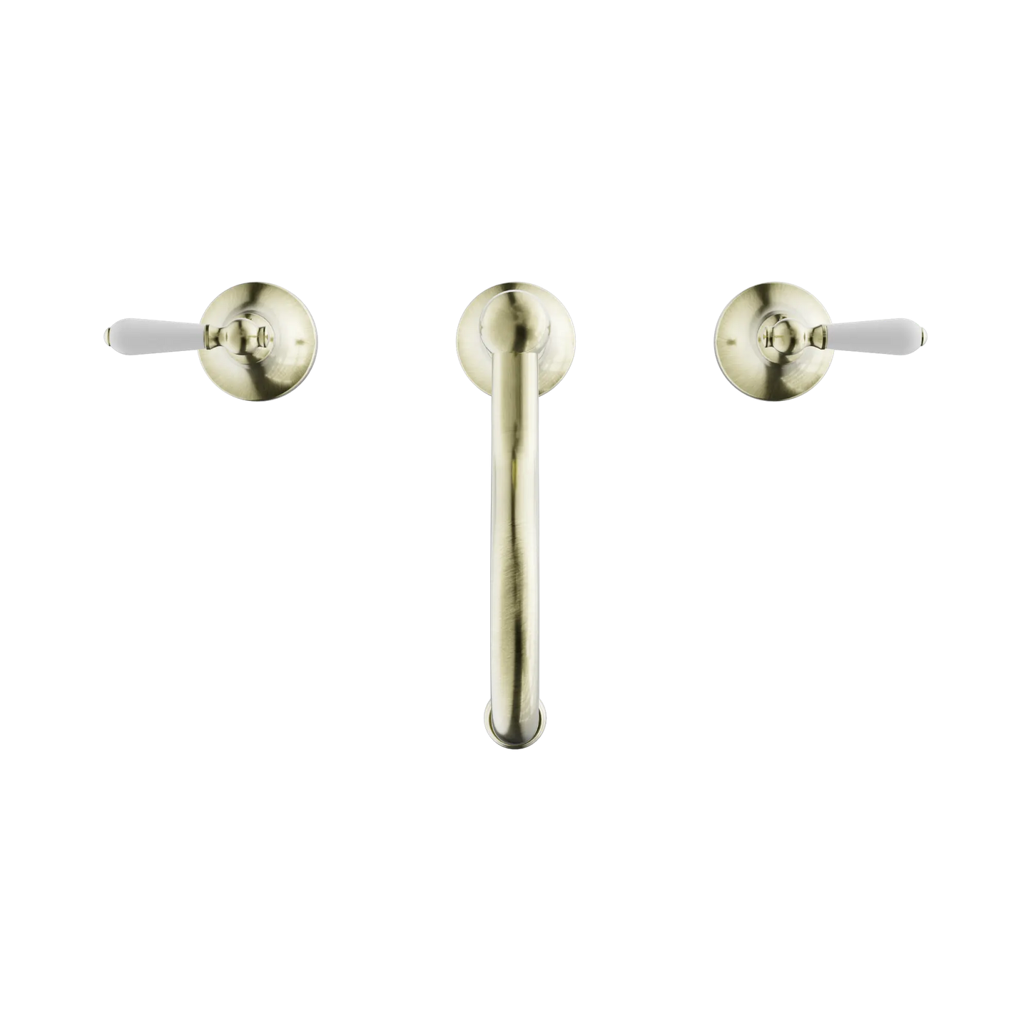 York Basin Set With White Porcelain Lever Aged Brass
