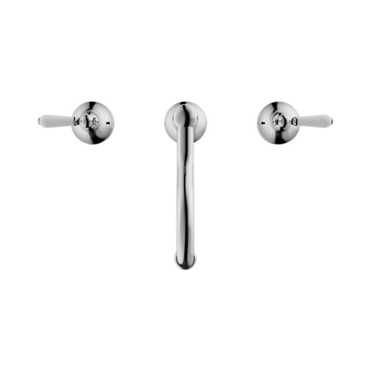 York Basin Set With White Porcelain Lever Chrome
