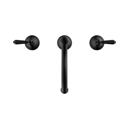 York Basin Set With Metal Lever Matte Black