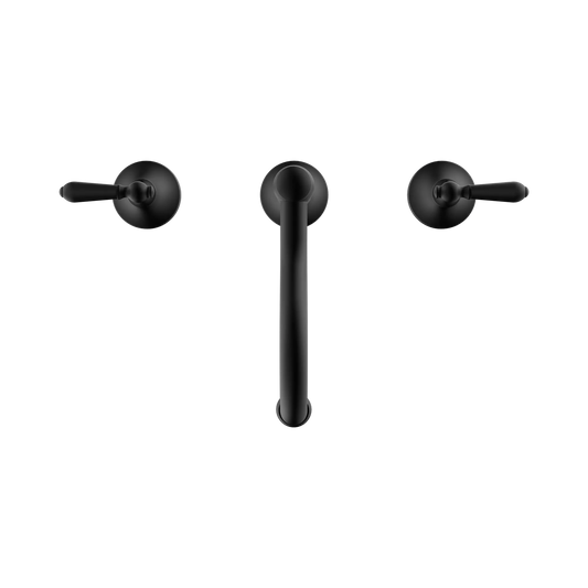 York Basin Set With Metal Lever Matte Black