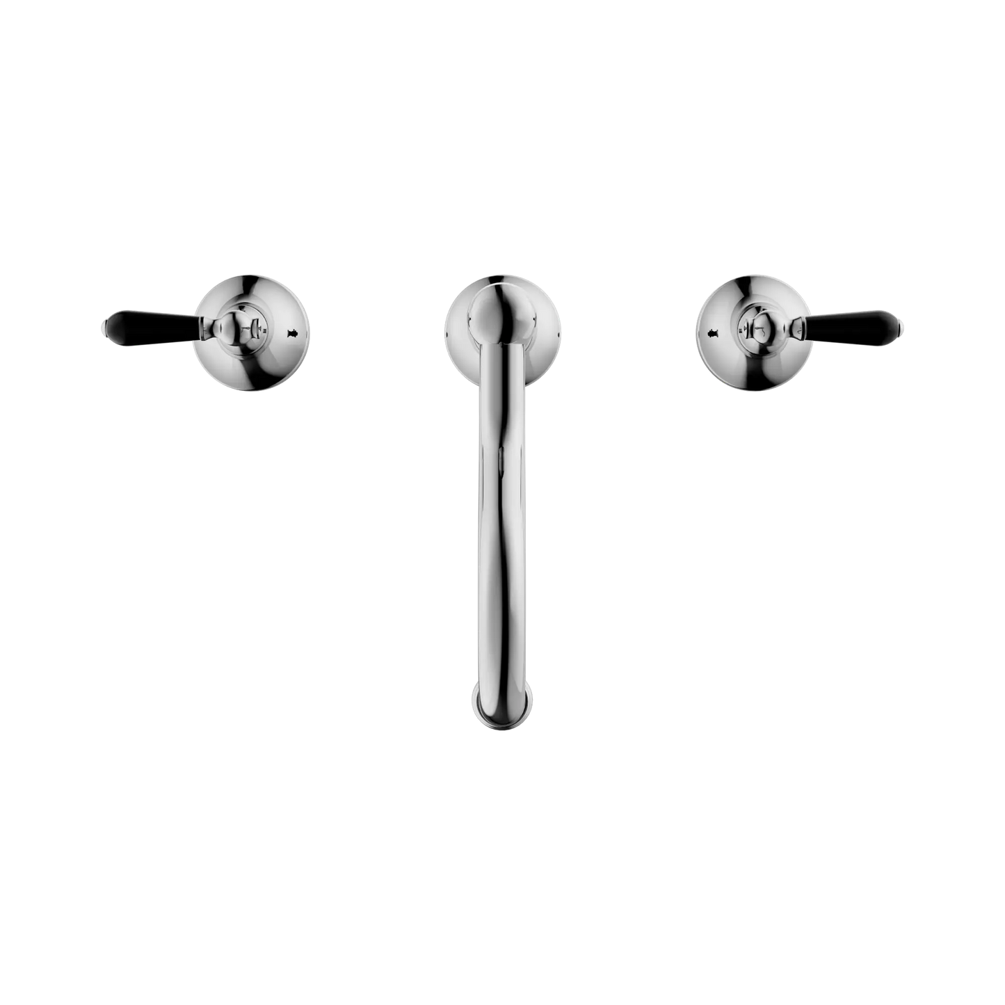 York Basin Set With Black Porcelain Lever Chrome