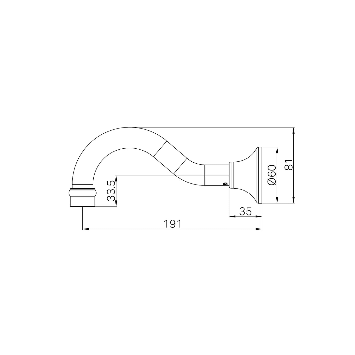 York Bath Spout Only Brushed Nickel