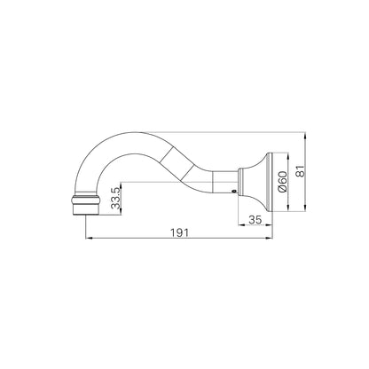 York Bath Spout Only Matte Black