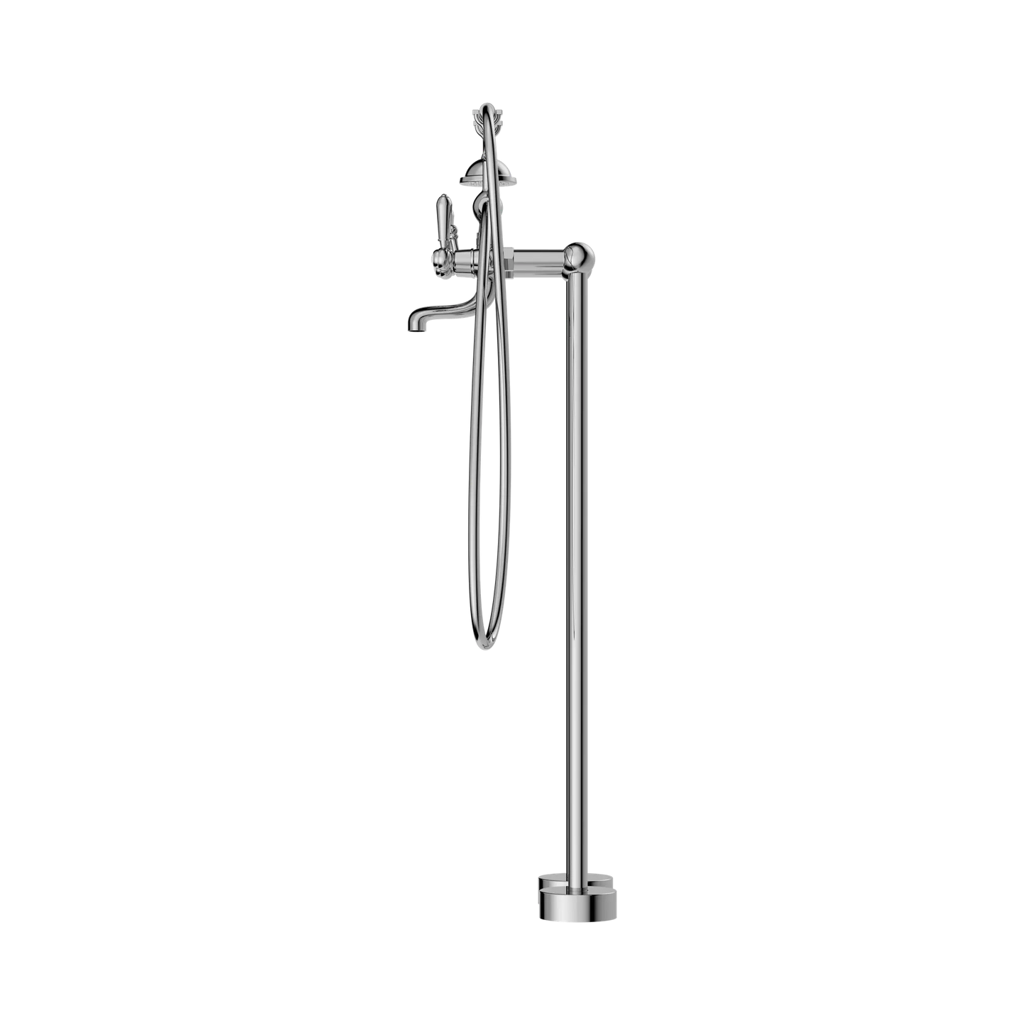 York Freestanding Bath Set With Metal Hand Shower Chrome
