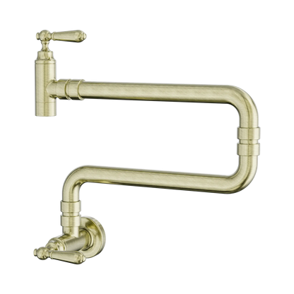 York Wall Mounted Pot Filler Aged Brass