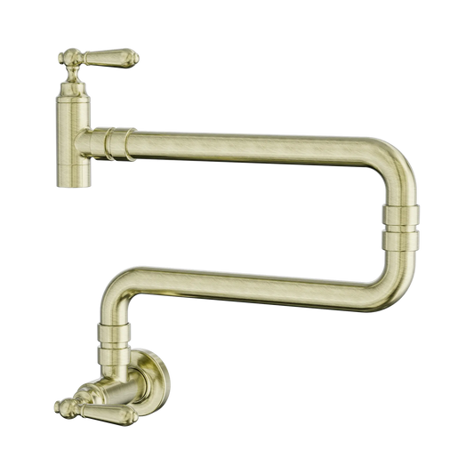 York Wall Mounted Pot Filler Aged Brass