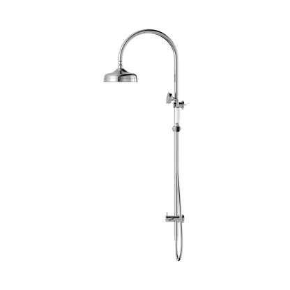 York Twin Shower With White Porcelain Hand Shower Chrome