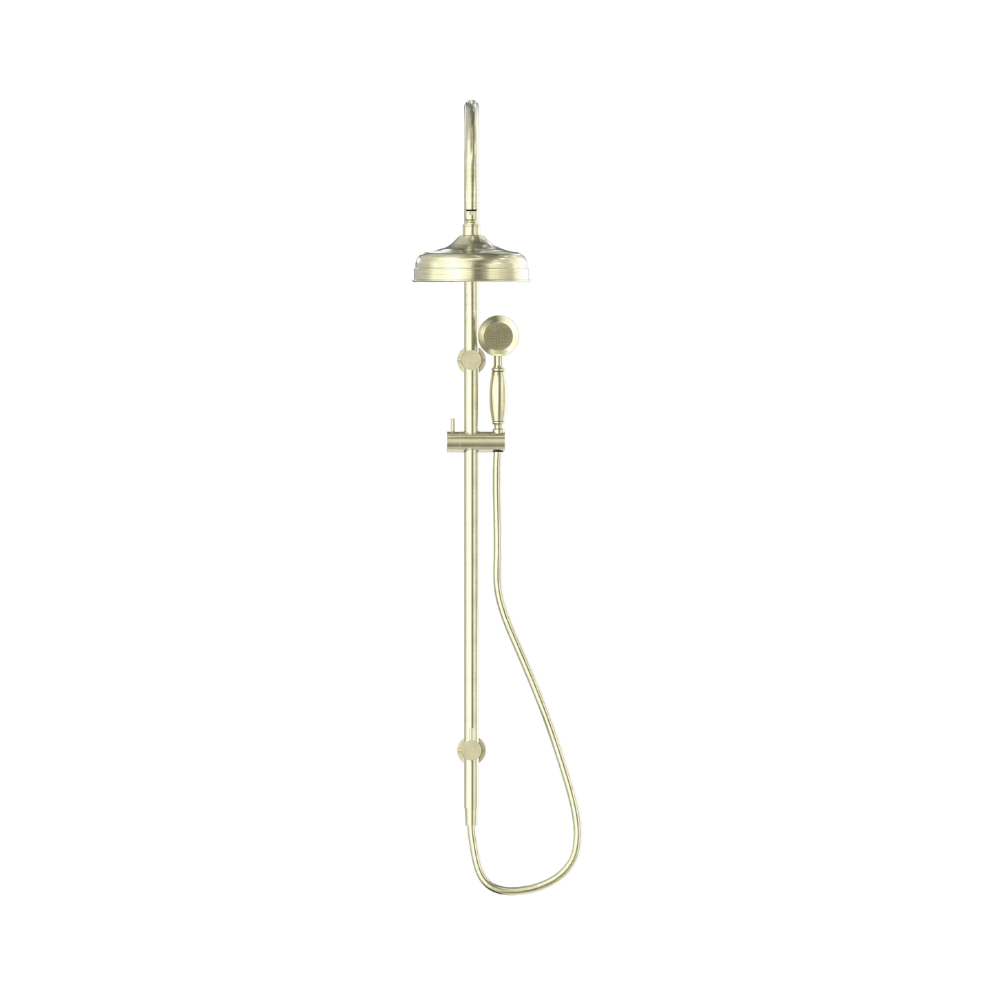 York Twin Shower With Metal Hand Shower Aged Brass