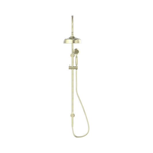 York Twin Shower With Metal Hand Shower Aged Brass