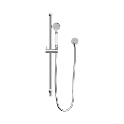 York Shower Rail With White Porcelain Hand Shower Chrome
