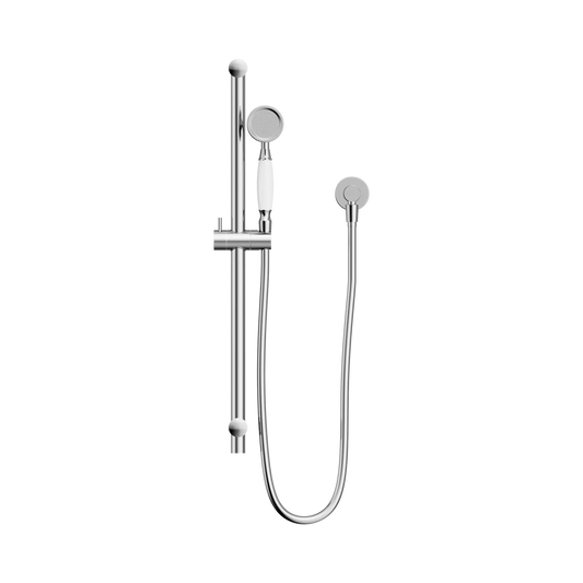 York Shower Rail With White Porcelain Hand Shower Chrome