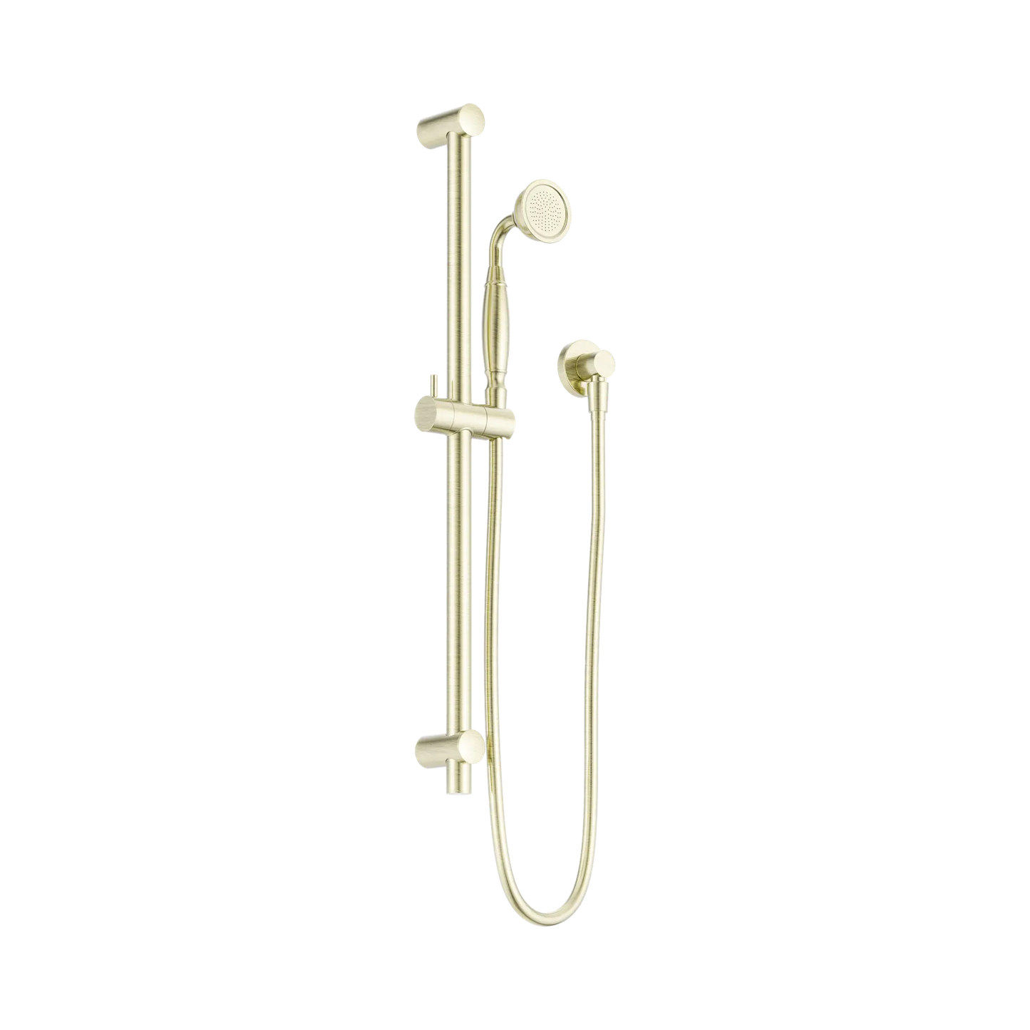 York Shower Rail With Metal Hand Shower Aged Brass