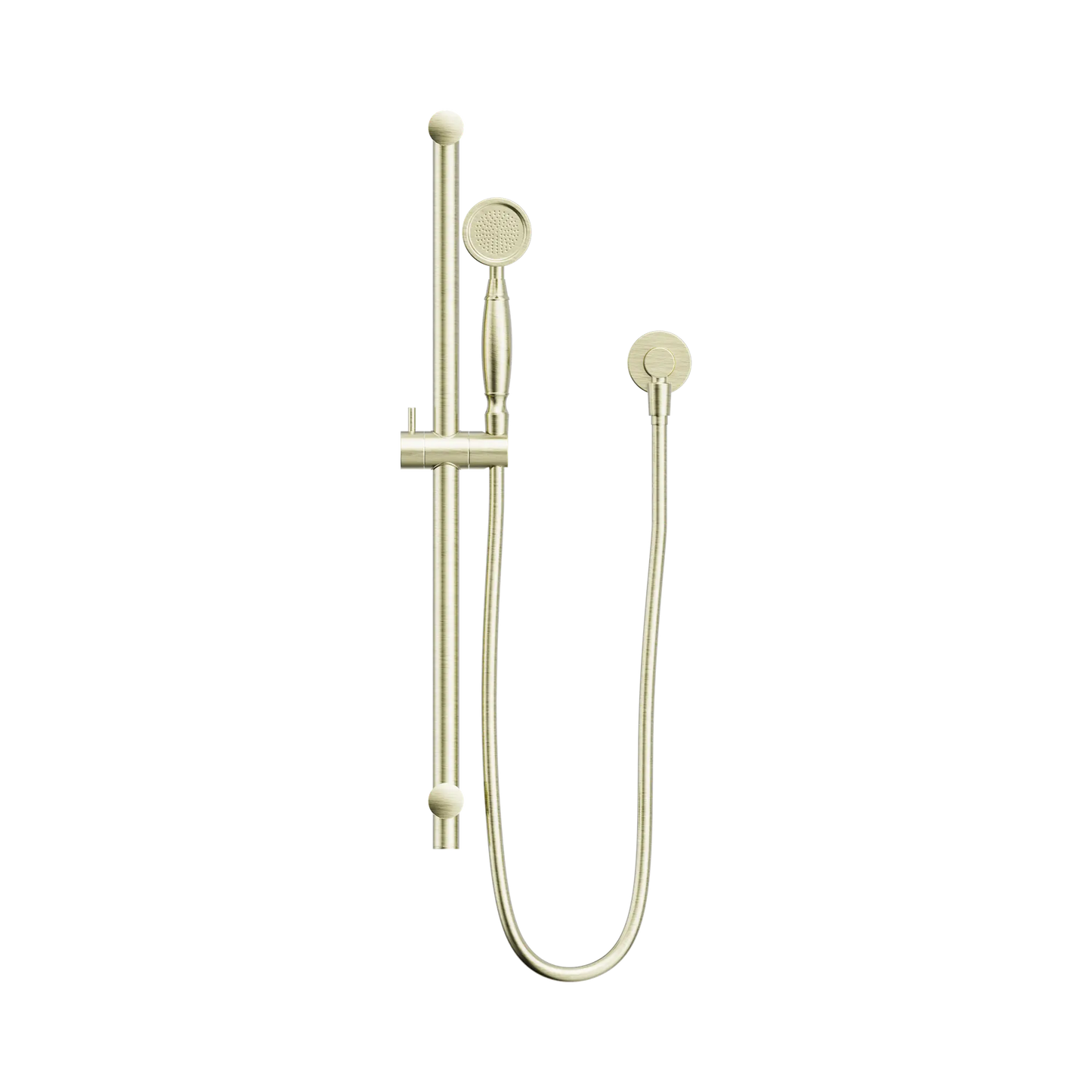 York Shower Rail With Metal Hand Shower Aged Brass