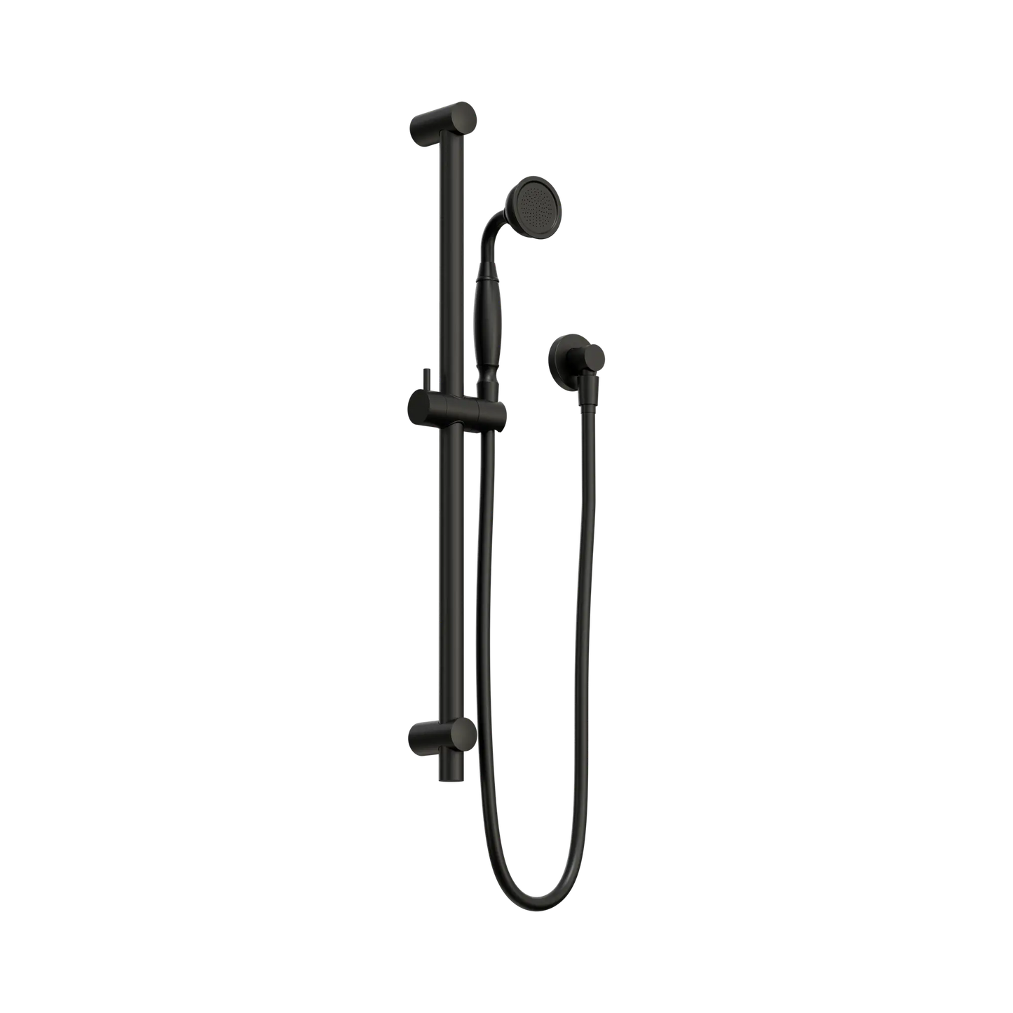 York Shower Rail With Metal Hand Shower Matte Black
