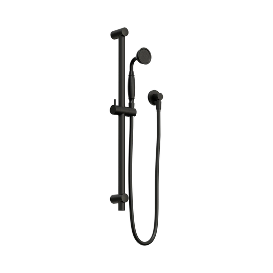 York Shower Rail With Metal Hand Shower Matte Black