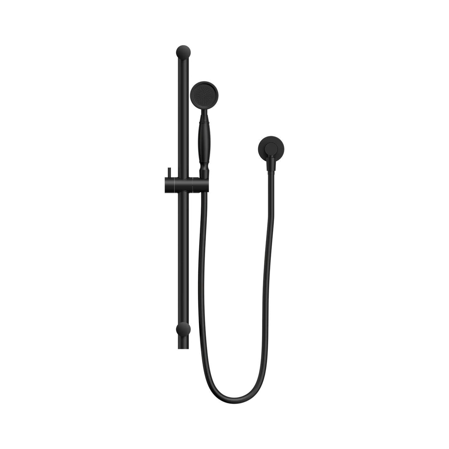 York Shower Rail With Metal Hand Shower Matte Black
