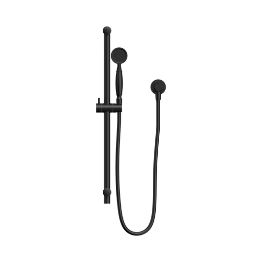 York Shower Rail With Metal Hand Shower Matte Black