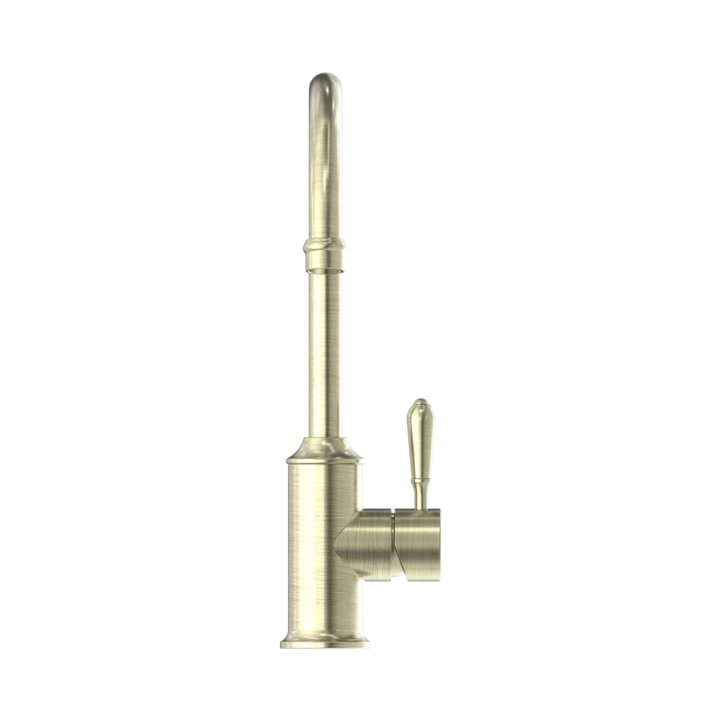 York Kitchen Mixer Gooseneck Spout With Metal Lever Aged Brass
