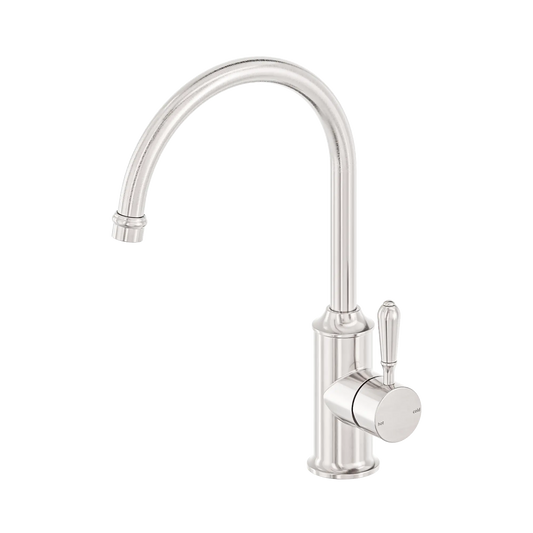 York Kitchen Mixer Gooseneck Spout With Metal Lever Brushed Nickel