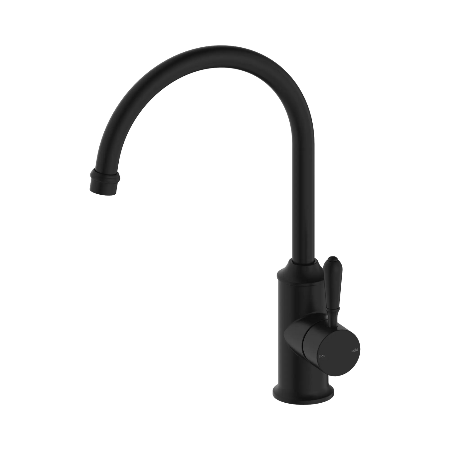 York Kitchen Mixer Gooseneck Spout With Metal Lever Matte Black