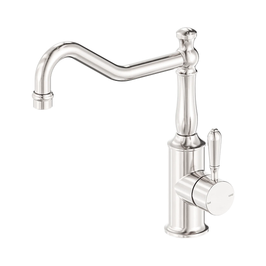 York Kitchen Mixer Hook Spout With Metal Lever Brushed Nickel