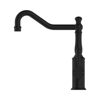 York Kitchen Mixer Hook Spout With Metal Lever Matte Black