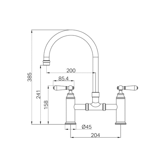 York Bridge Kitchen Set Matte Black