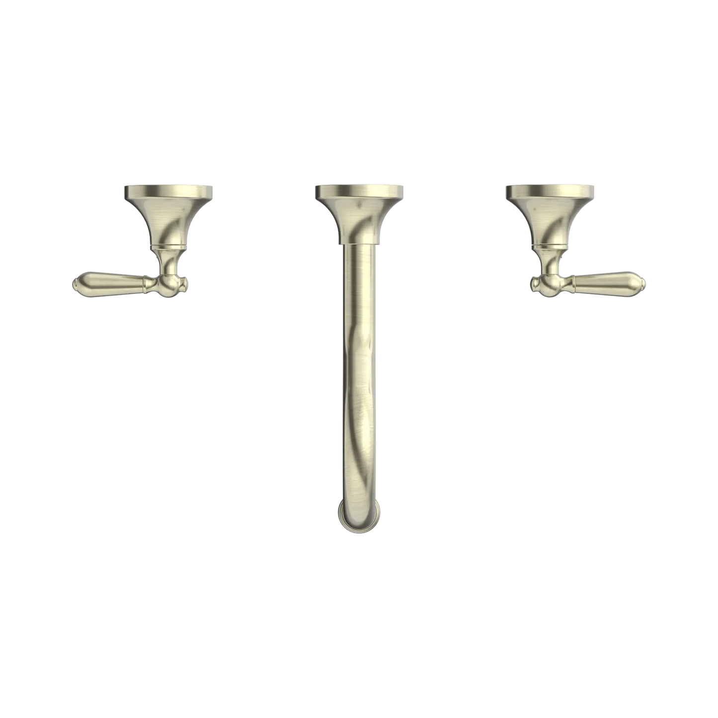 York Wall Basin Set With Metal Lever Aged Brass