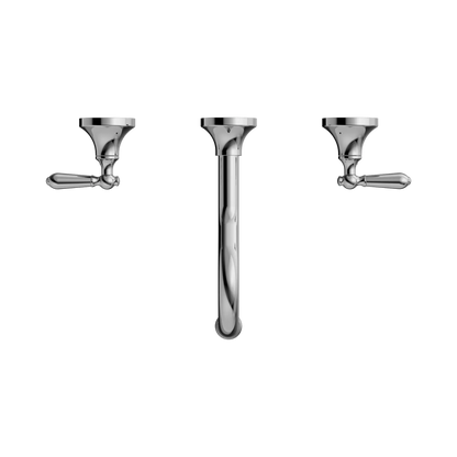 York Wall Basin Set With Metal Lever Chrome