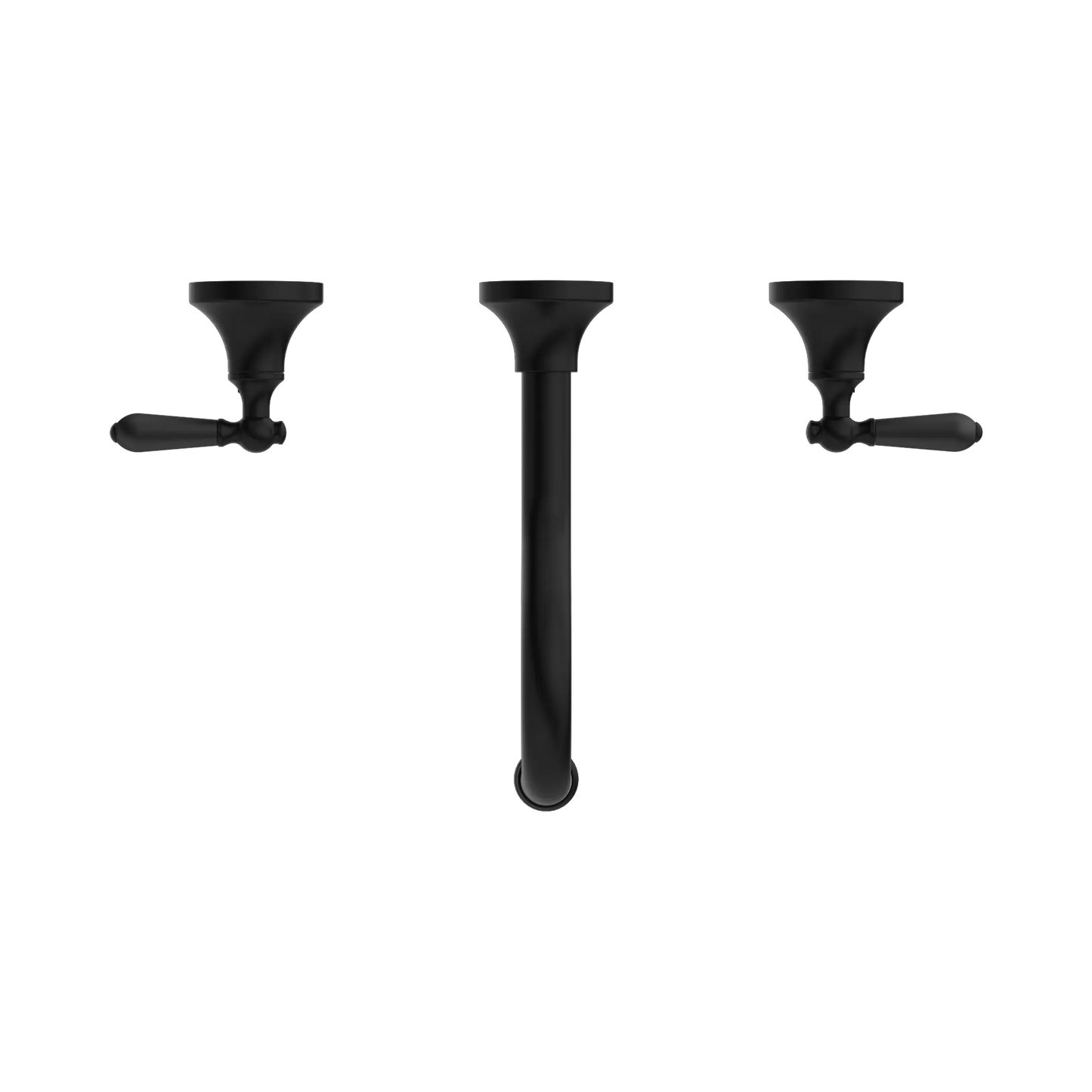 York Wall Basin Set With Metal Lever Matte Black