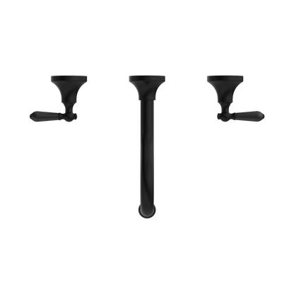 York Wall Basin Set With Metal Lever Matte Black