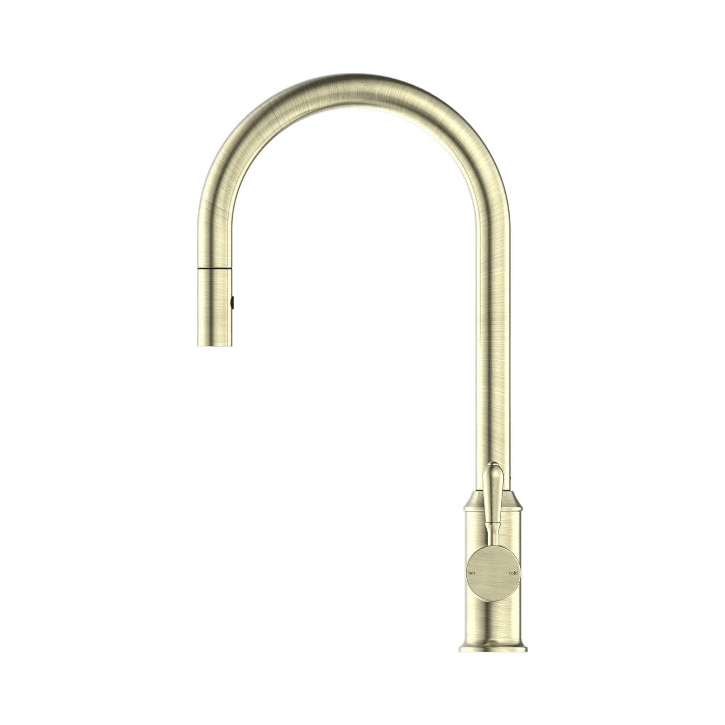 York Pull Out Sink Mixer With Vegie Spray Function With Metal Lever Aged Brass