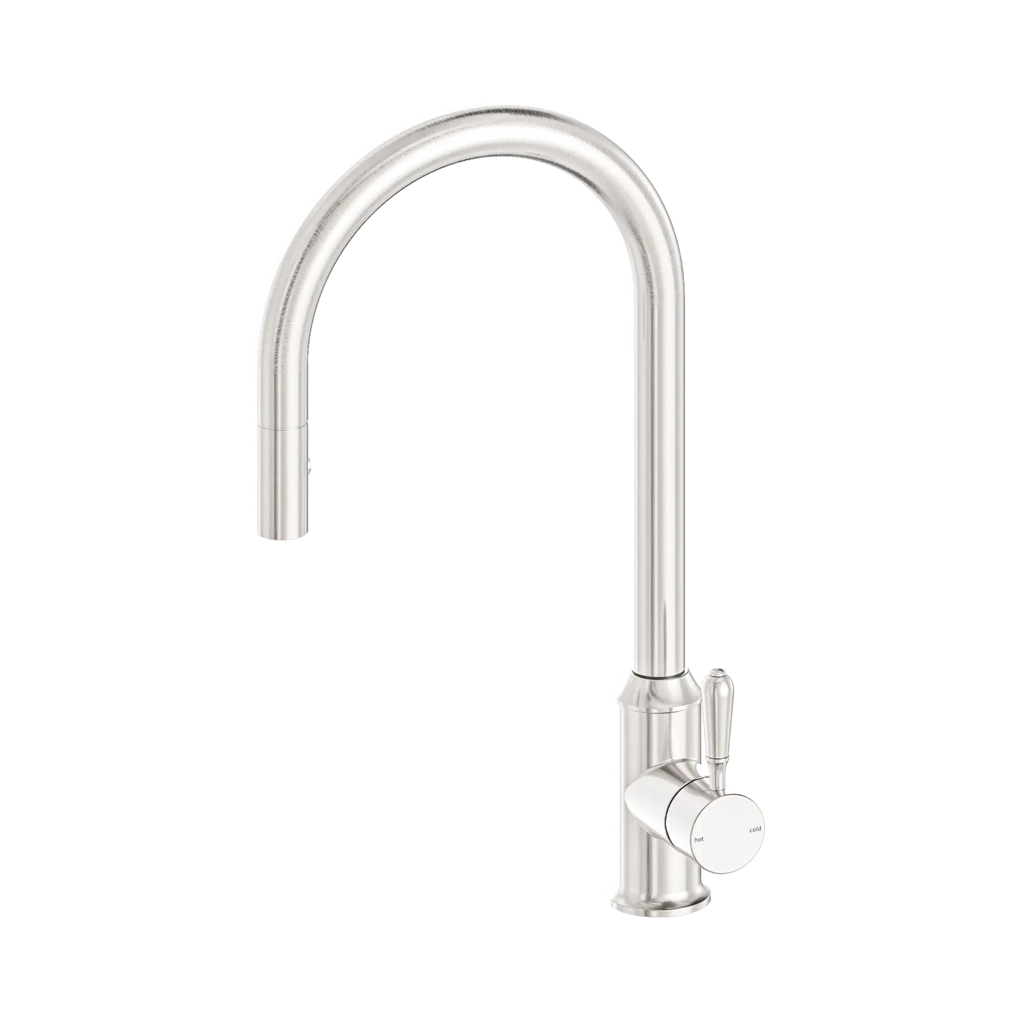 York Pull Out Sink Mixer With Vegie Spray Function With Metal Lever Brushed Nickel