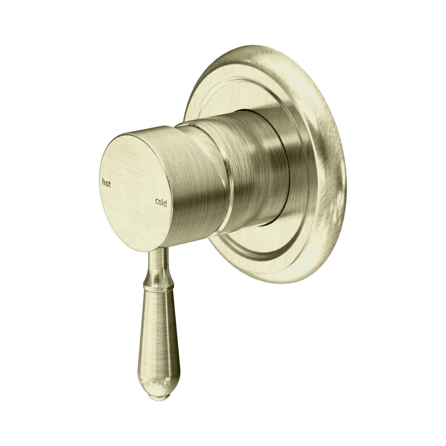 York Shower Mixer With Metal Lever Aged Brass