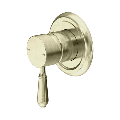 York Shower Mixer With Metal Lever Aged Brass