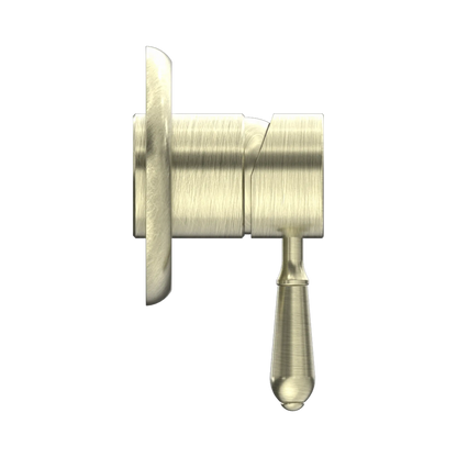 York Shower Mixer With Metal Lever Aged Brass
