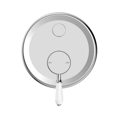 York Shower Mixer With Diverter With White Porcelain Lever Chrome