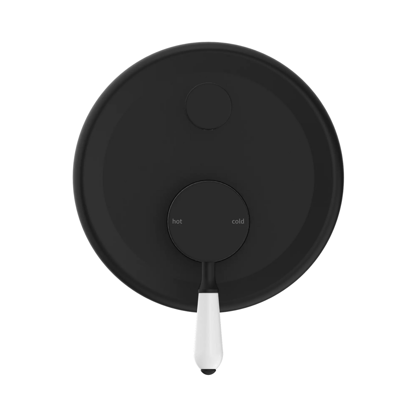 York Shower Mixer With Diverter With White Porcelain Lever Matte Black