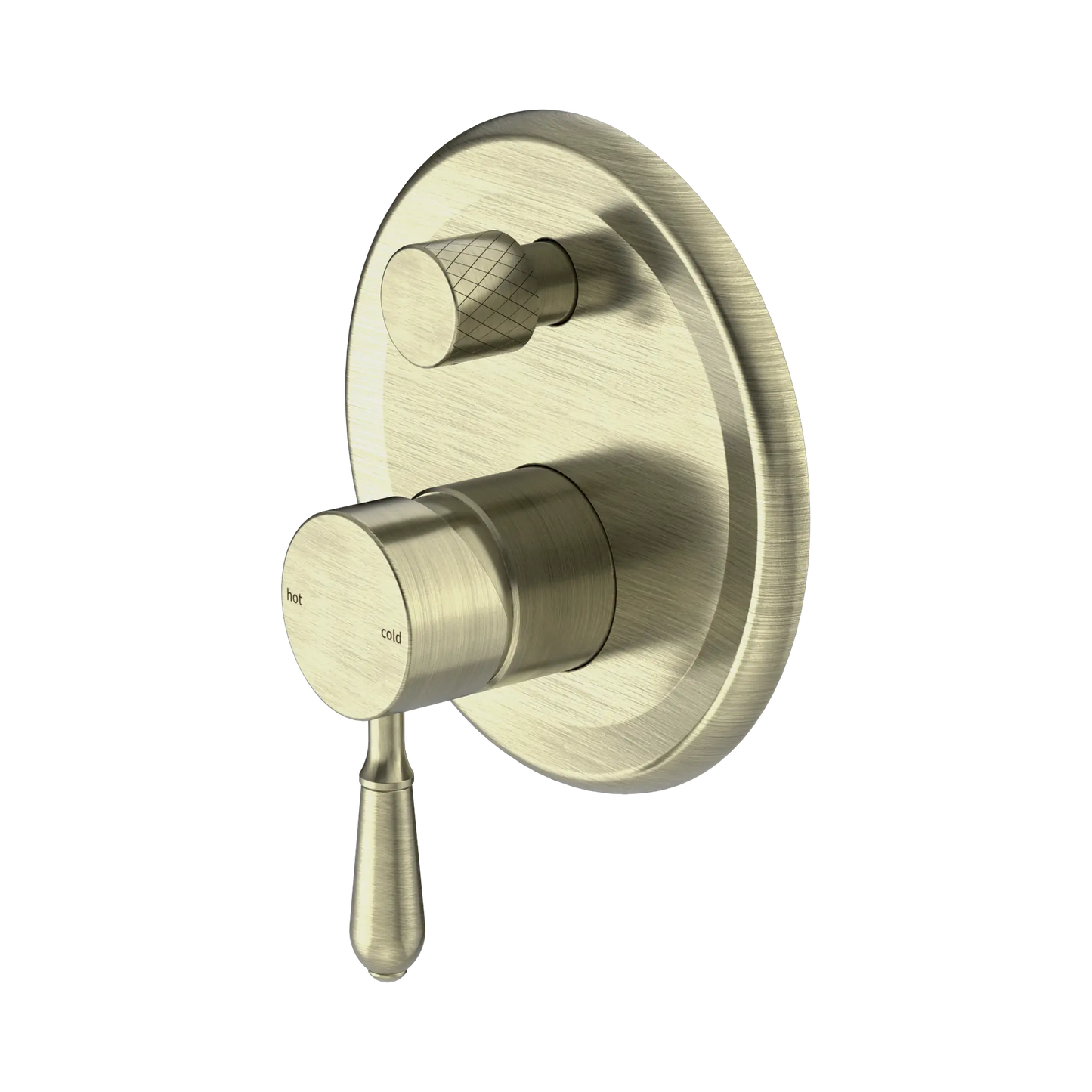 York Shower Mixer With Diverter With Metal Lever Aged Brass