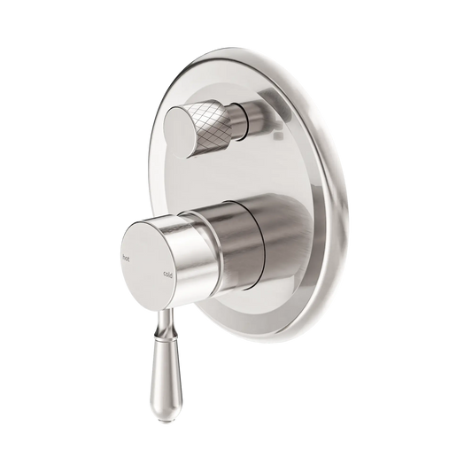 York Shower Mixer With Diverter With Metal Lever Brushed Nickel