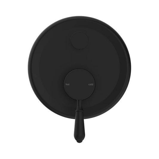 York Shower Mixer With Diverter With Metal Lever Matte Black