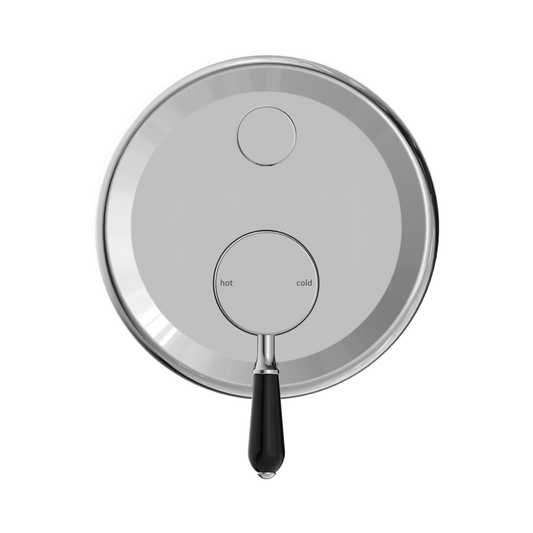 York Shower Mixer With Diverter With Black Porcelain Lever Chrome