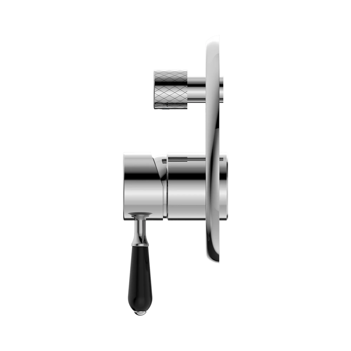York Shower Mixer With Diverter With Black Porcelain Lever Chrome
