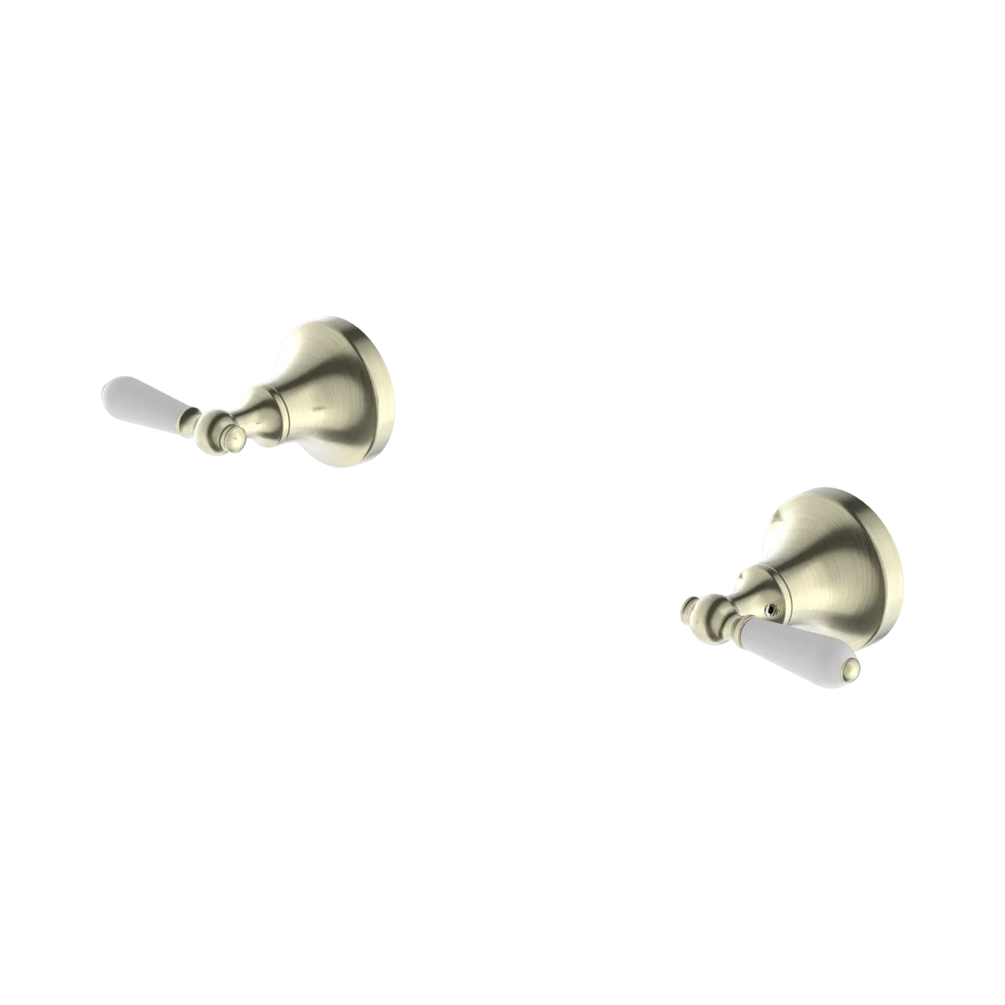 York Wall Top Assemblies With White Porcelain Lever Aged Brass