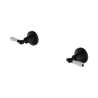 York Wall Top Assemblies With White Porcelain Lever Matte Black