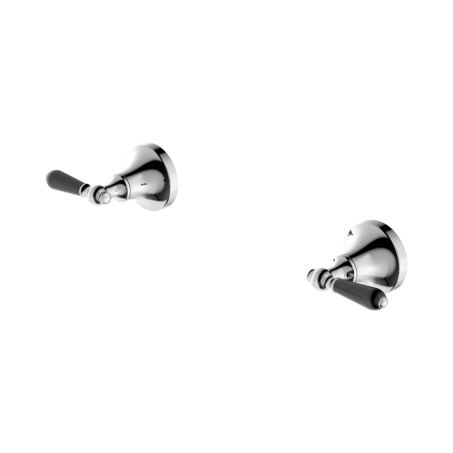 York Wall Top Assemblies With Black Porcelain Lever Chrome