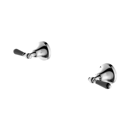 York Wall Top Assemblies With Black Porcelain Lever Chrome