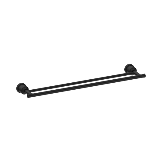 York Double Towel Rail 600mm Matte Black
