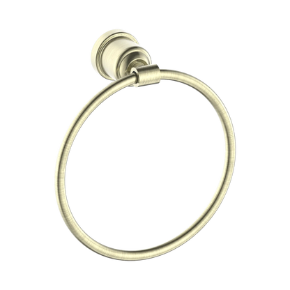 York Towel Ring Aged Brass